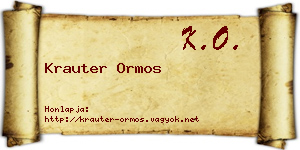 Krauter Ormos névjegykártya